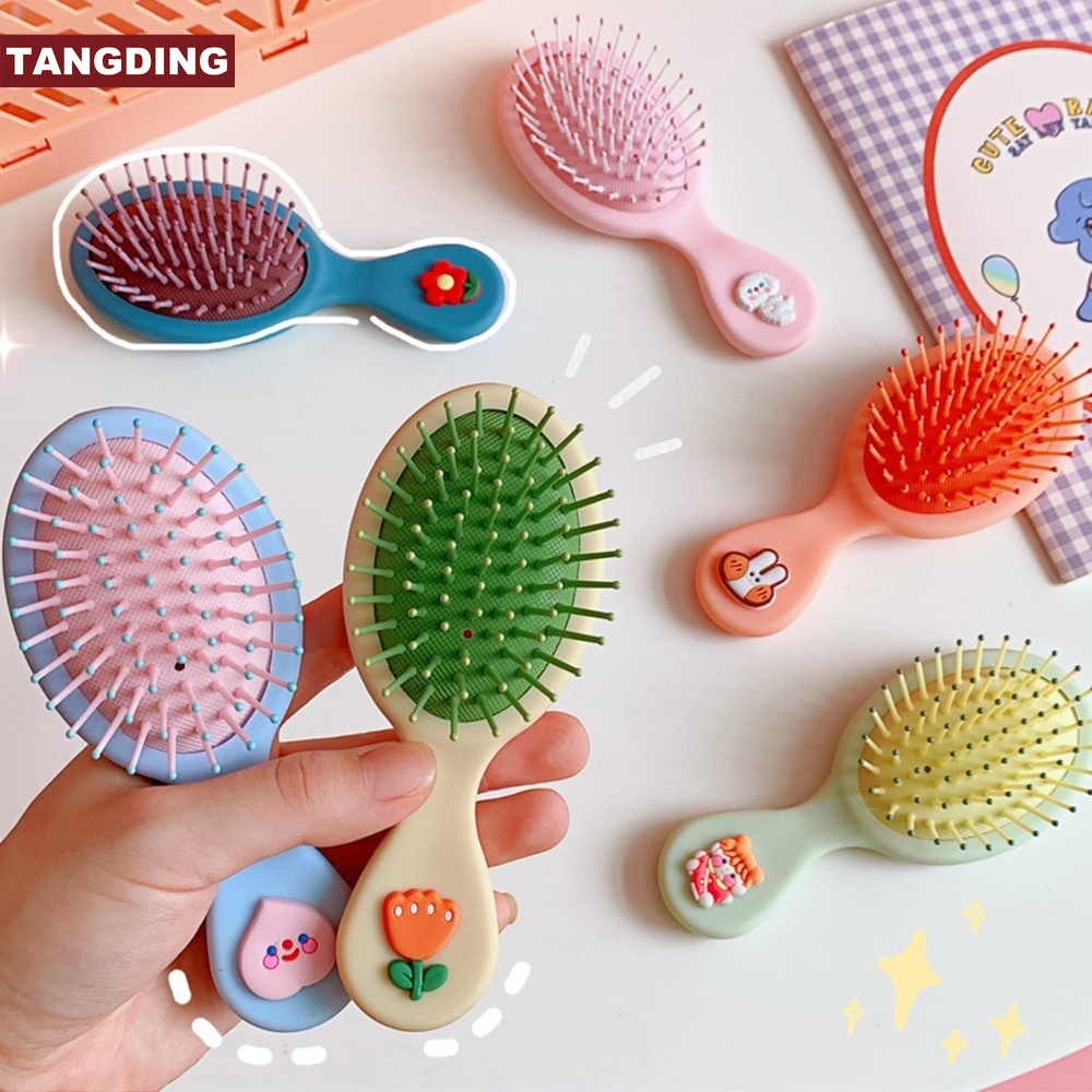 【COD Tangding】Cartoon Girl Heart Air Bag Cushion Comb Head Massage Cute Household Hair Styling Curl Comb