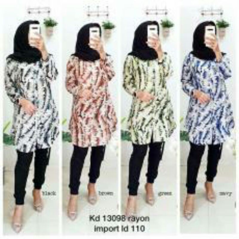 Baju Tunik, bajuTei dey,Tie dey Muslim Premium, TunikKatunRayon Import