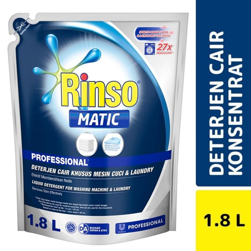 RINSO MATIC DETERJEN CAIR KONSENTRAT SABUN CUCI BAJU DETERJEN MESIN CUCI TOP LOADING &amp; FRONT LOADING