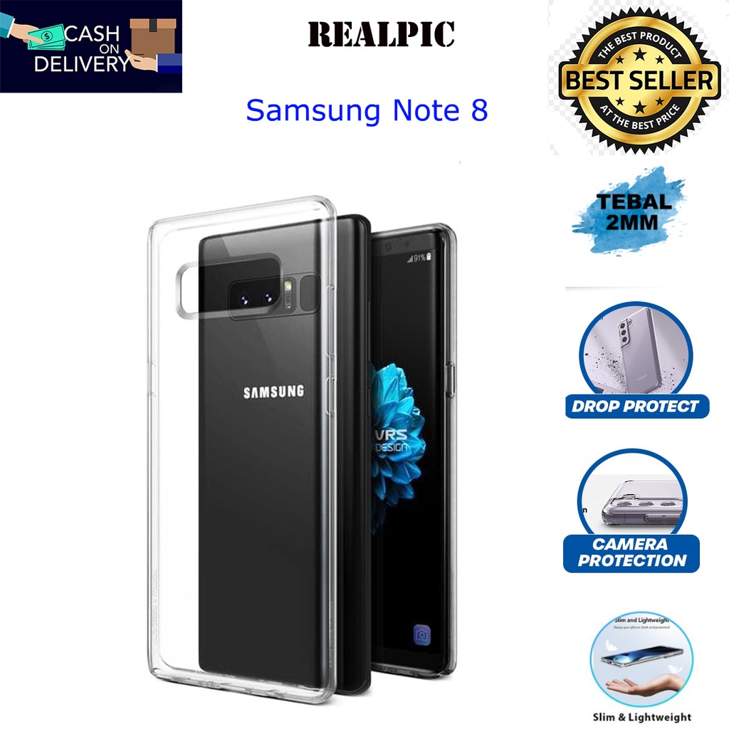 Case Samsung Galaxy Note 8 Casing Clear HD KETEBALAN 2MM BENING TRANSPARAN TPU Premium Softcase