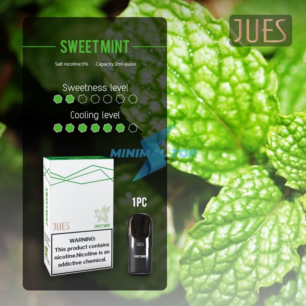 JUES Pods Pro Sweet Mint (Cocok dengan Relx Infinity Essential Phantom)