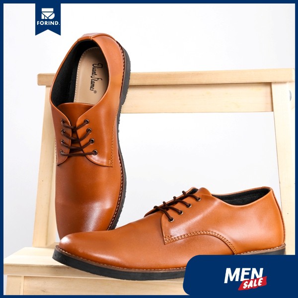 Fuerte Brown | Sepatu Pantofel Coklat Kasual Kerja Fantopel Laki Pantopel Casual Ori | FORIND Giant