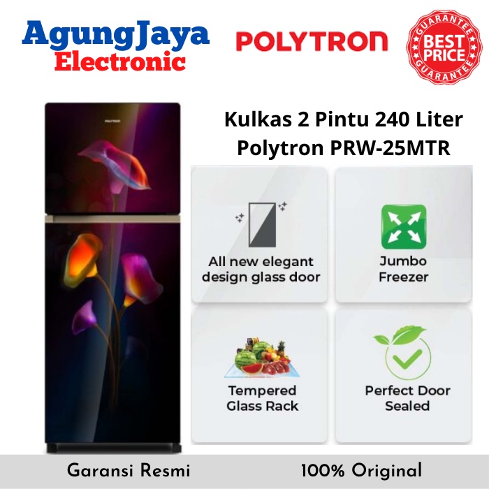 KULKAS POLYTRON NEW BELLEZA PRW-25MTR LEMARI ES 2 PINTU 240 LITERS (CILEGON-SERANG)