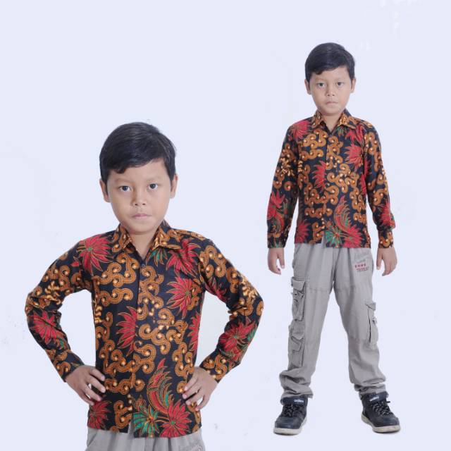 Kemeja Batik Anak - batik anak - baju batik anak laki laki umur 2-12 tahun hem batik anak pendek