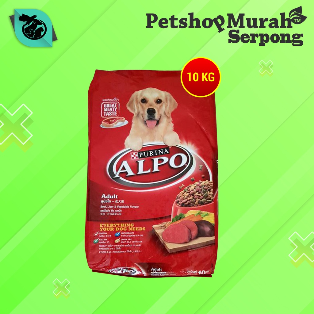 Makanan Anjing Alpo Adult Beef Liver Vegetables 10 Kg Dog Food Alpo Beef 10kg