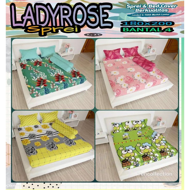 Sprei Ladyrose 180 B4 Motif Keropichef / Shinta / Yellowrose / Sarah