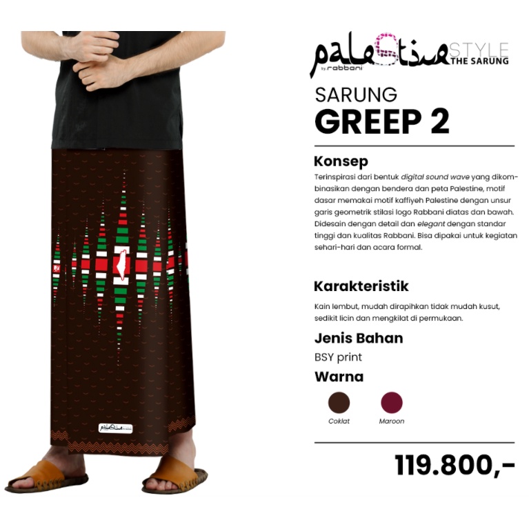 Sarung Rabbani Palestine Original Sarung Palestina Banyak Motif Fashion Pakaian Perlengkapan Sholat Muslim Pria