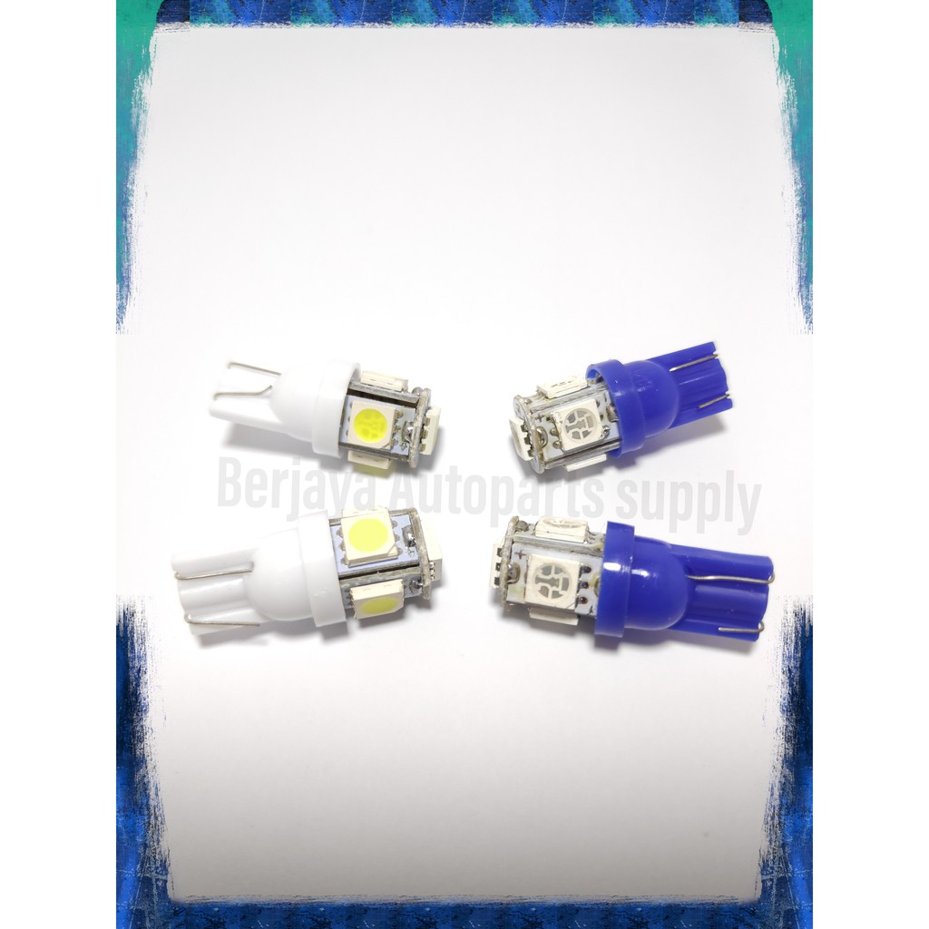 [ 1SET]Lampu LED Jagung T10 12V Senja kota sein 5mata  Mobil Motor