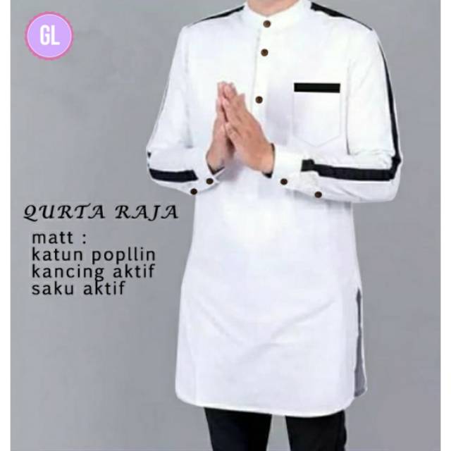 KOKO QURTA RAJA Baju Koko Pria Dewasa Lengan Panjang - S M L XL XXL 3XL