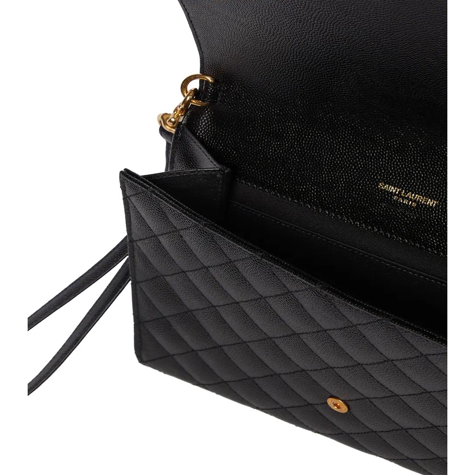 YSL Envelope Clutch Black GHW (21 x 15.5 x 2.5) 100% Original