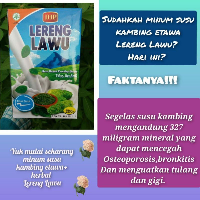 Susu Kambing Etawa Lereng Lawu Asli Original Grosir dan Eceran Goat Milk Dewasa dan Anak Susu Bubuk