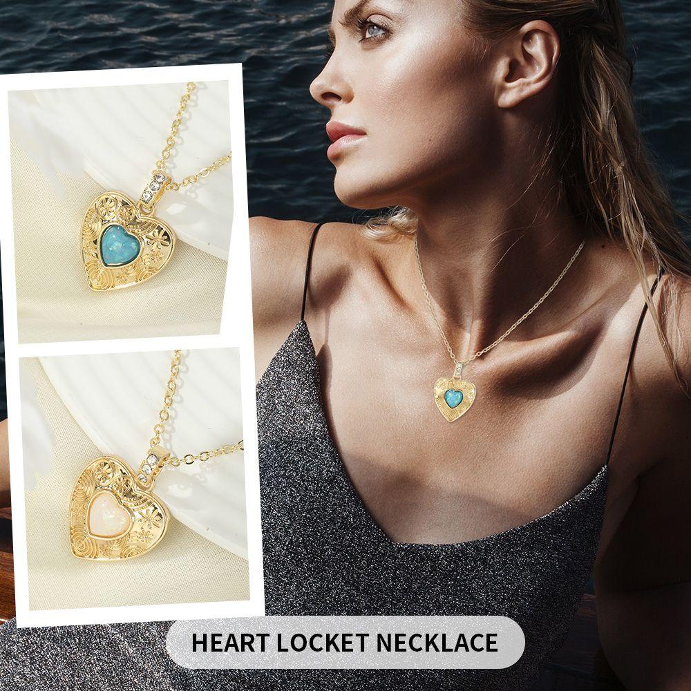 Lily Heart Locket Necklace Hadiah Pribadi Kreatif Aksesoris Perhiasan