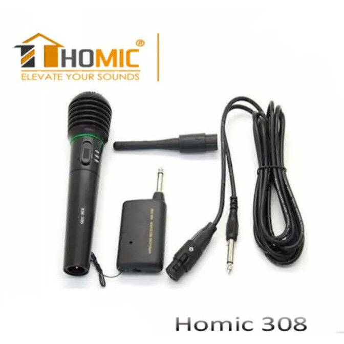 medan elektronik mic wireless homic 308 microphone
