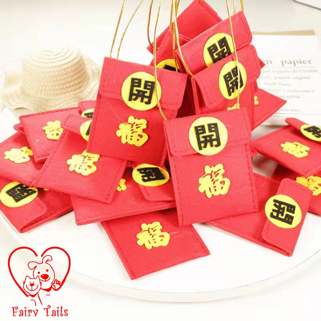 Tas Angpao Hongbao Baju Imlek Anabul Untuk Anjing dan Kucing / Red Envelope for Pet Dog and Cat Chinese New Year