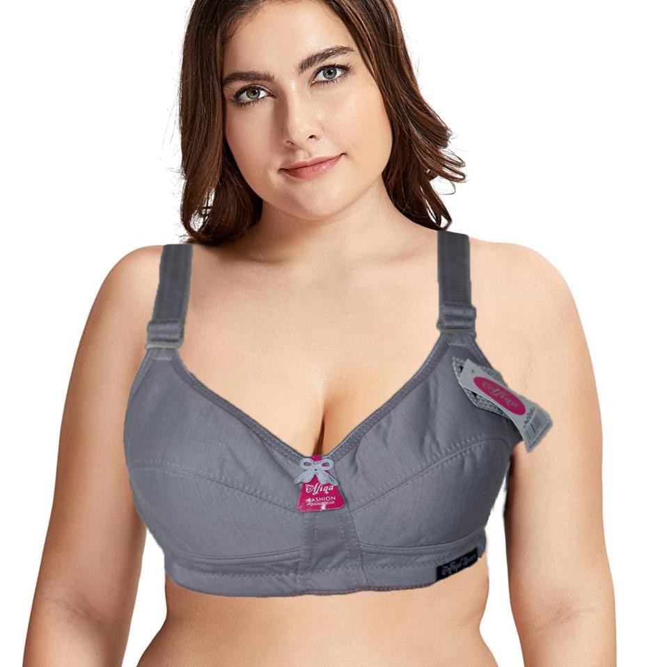 Hott Sale.. BRA Sport / BH Jumbo kait 3 wanita Ukuran 40 - 42 B,Grey Tanpa Kawat busa tipis polos hi