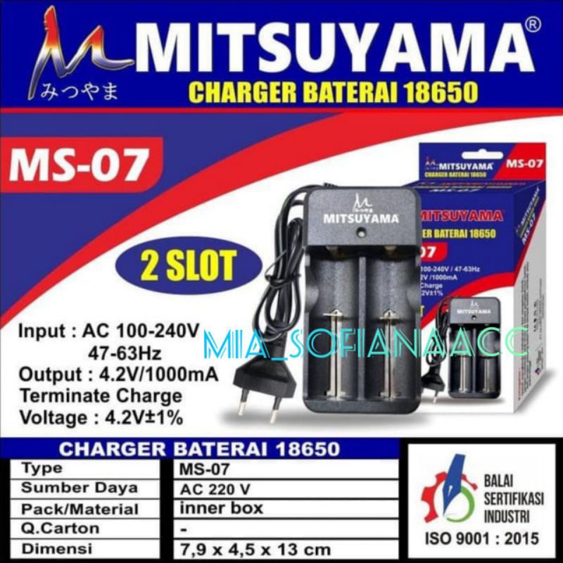 CHARGER CASAN BATRE VAPOOR TERBARU MITSUYAMA 2 SLOT MS-07 PREMIUM QUALITY