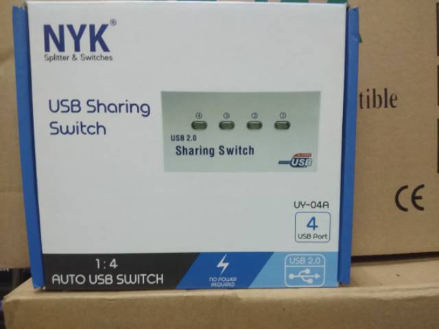 Nyk Auto Switch Printer 4Port USB Sharing Switch