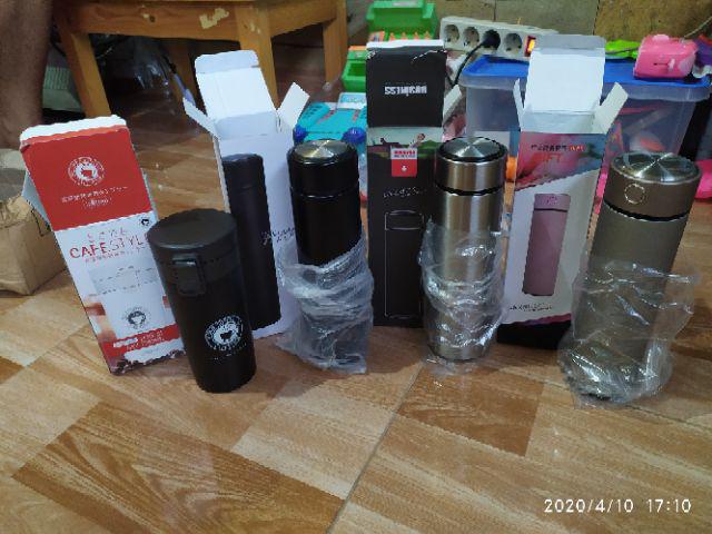 [hitam] Termos Tabung Polos 500ml / Tumbler Botol Vacuum Souvenir Bt26
