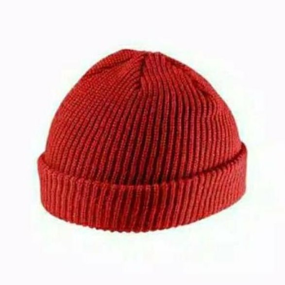 Kupluk Beany hat Polos bolak- balik original katoon wol cocok untuk musim hujan