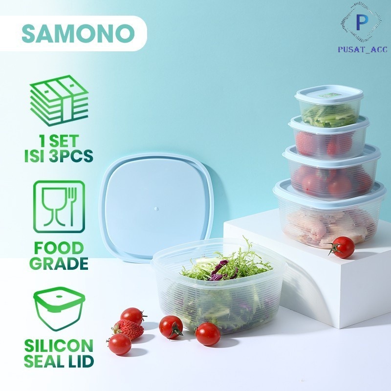 SFKB001 - SAMONO 3 Pcs 1 Set Kotak Makan Anti Bakteri