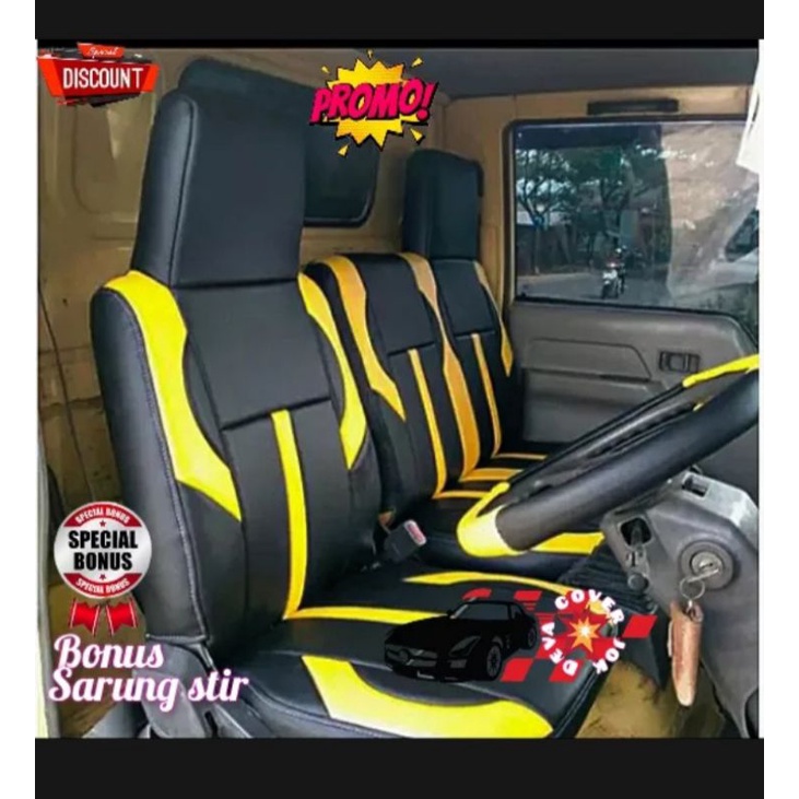 Sarung jok mobil dyna 130ht bonus stir / Sarung jok mobil truk dyna / Sarung jok mobil dyna / Sarung
