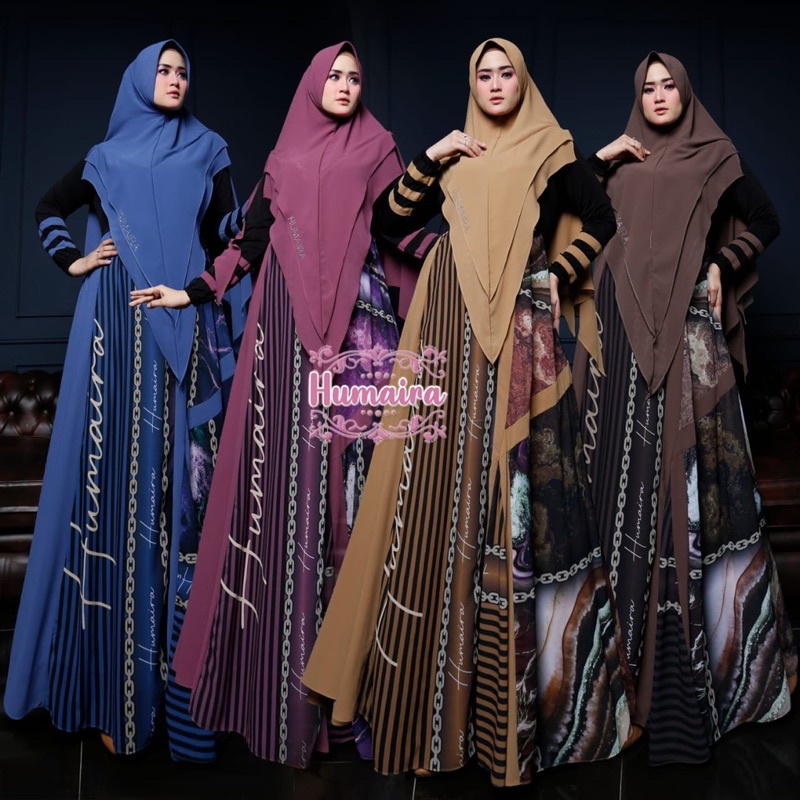 QUDSIA  Gamis Ceruty HUMAIRA  Spesial Printing 1 set