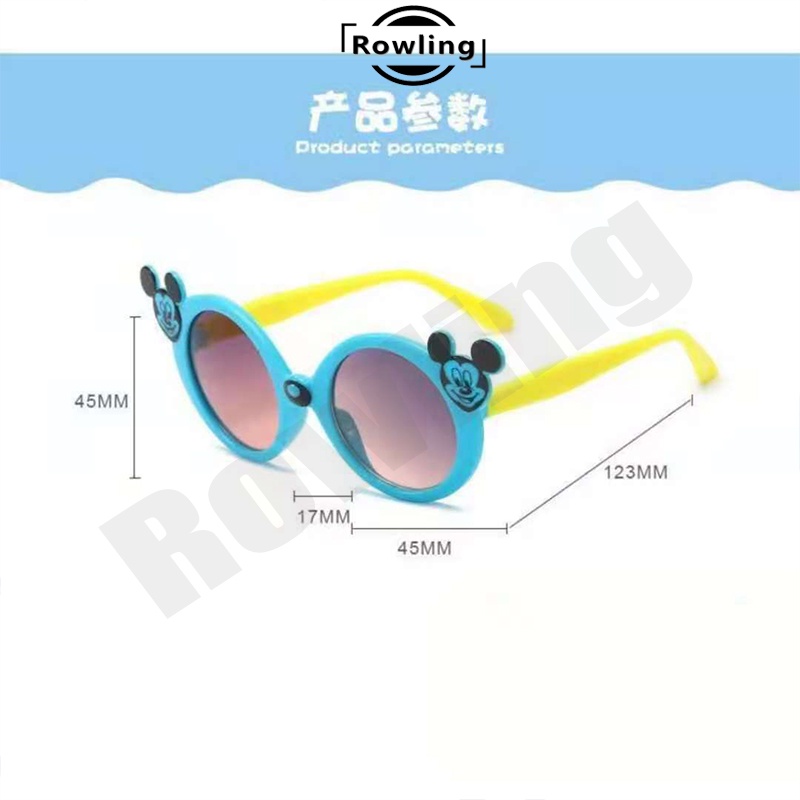 (Rowling)Kacamata Anak NewTrend/Fashion Anak Unisex Terbaru Mickey Mouse High Quality Import-3