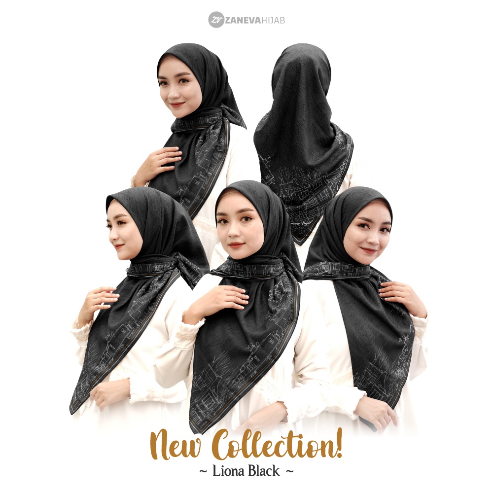 Liona Series l Hijab Segi empat Printing Terbaru Zaneva Hijab l PROMO RAMADHAN 2023 kemasan Pouch