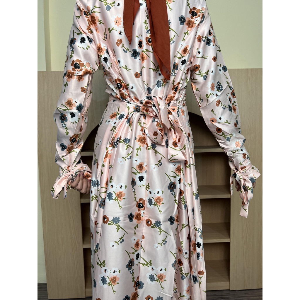 HOPYLOVY SALE Gamis Muslimah | Maxidress Satin | Gamis modern kekinian | MAXI DRESS WANITA  AMIRA