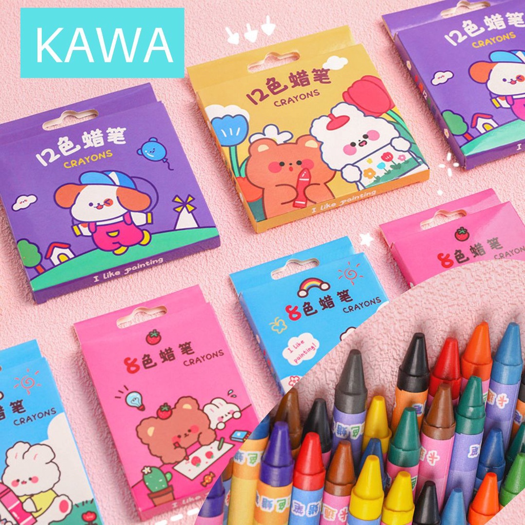 

KAWA Crayon anak 12pcs Ekonomis Lucu Pensil Warna Color Pencil Cat Warna Alat Lukis
