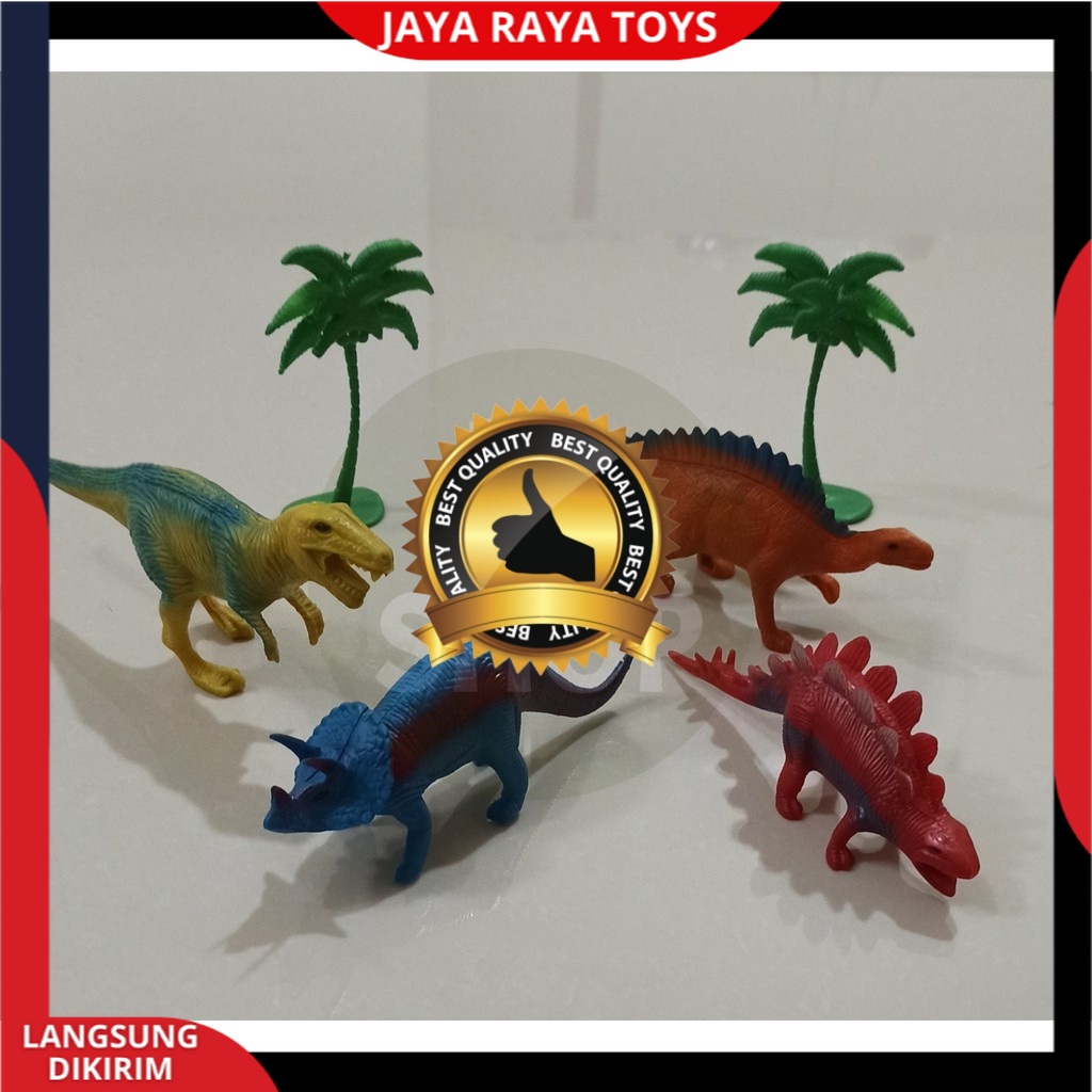 Mainan Anak Dinosaurus Isi 4Pcs Hewan Mainan Binatang Liar Buas Wild Animal Jurassicc park Murah SNI