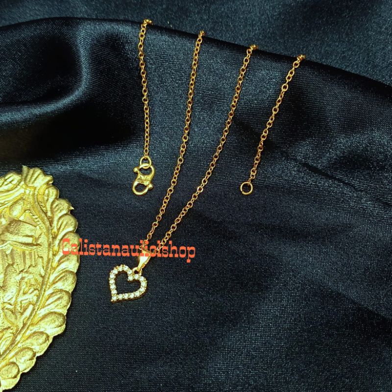 KALUNG LOVE SINGLE DOUBLE PERHIASAN LOGAM EMAS HONGKONG ANTI KARAT TERMURAH