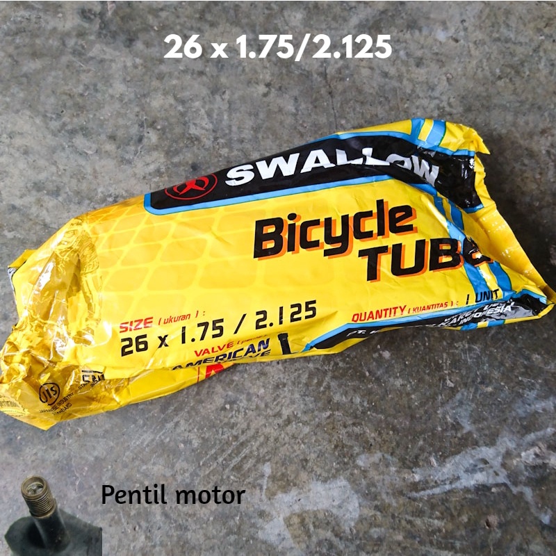 Ban Dalam Swallow 26 x 1.75/2.125 Schrader Pentil Motor Sepeda MTB