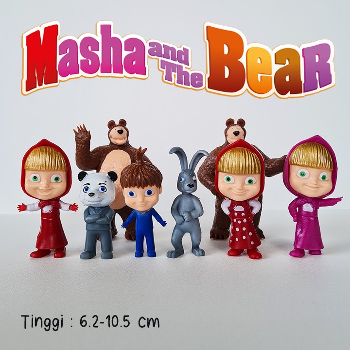 Set Figure Mainan Topper Kue Masha and the Bear