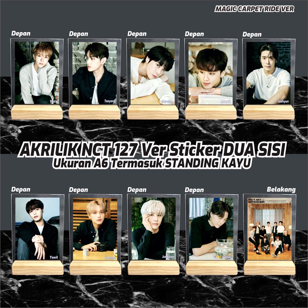 Akrilik Photo NCT 127 // Ver Album Sticker // Gambar 2 sisi // Termasuk Stand Kayu