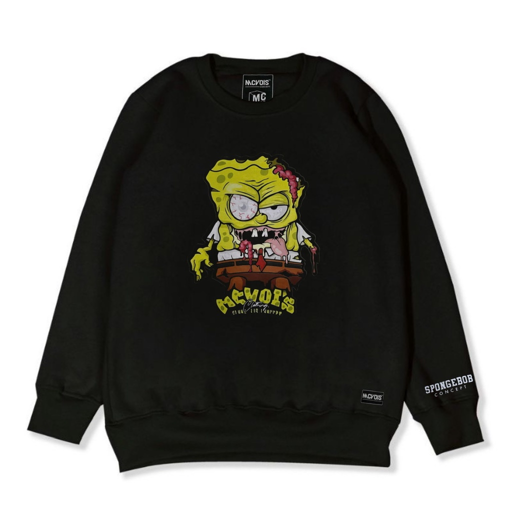 Mcvois Sweater Crewneck Pria Wanita Zombie Spongebob