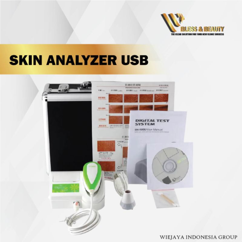 Alat Kecantikan Skin Analyzer USB Portable Analisis Scanner Green Digital