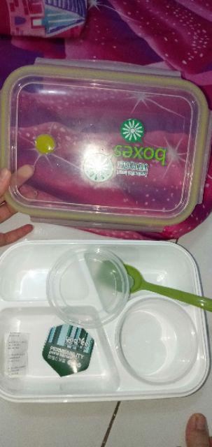 Yooyee Lunch Box 415 4 Sekat / Kotak Makan Bento Set Anti Tumpah Yoyee / Lunch Box Yooyee 415