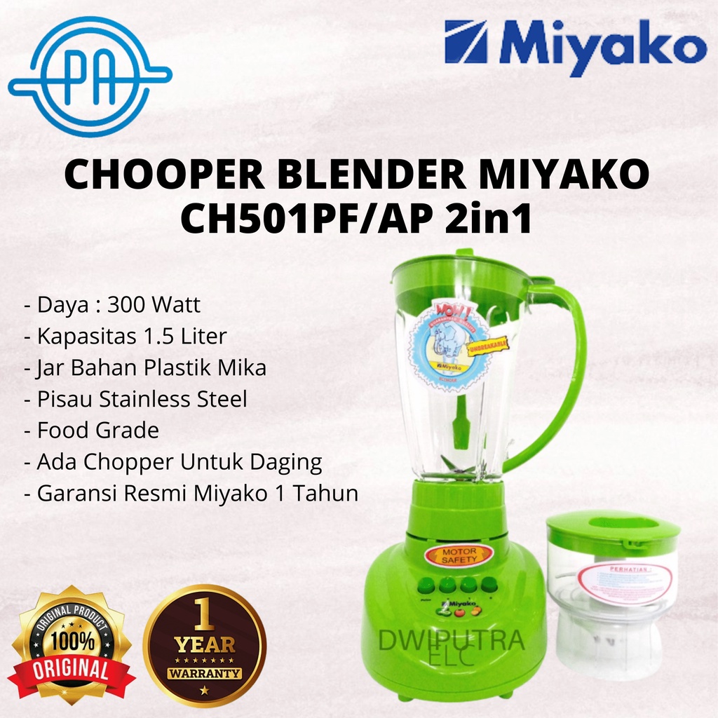 CHOOPER BLENDER MIYAKO CH501PF/AP CH 501 PF/AP PLASTIK