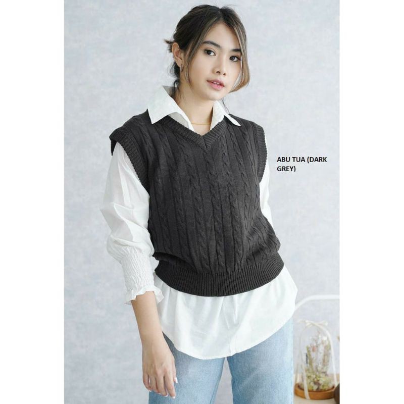 Rompi Cleoa Rajut Drakgray ( TANPA INNER)