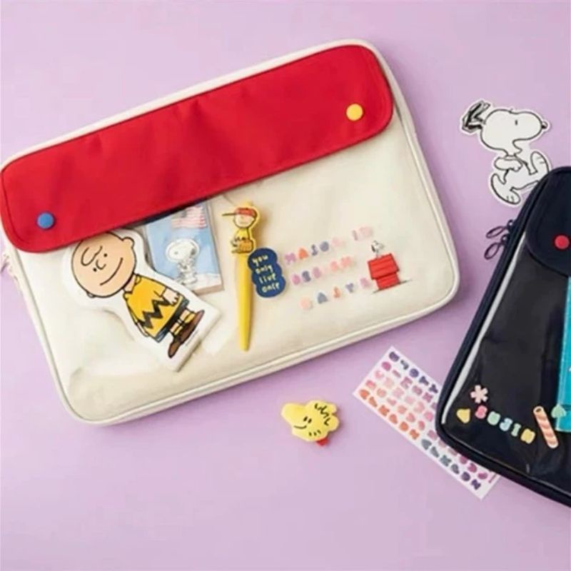 Slevee Tas Laptop Notebook Ipad case karakter Snoopy