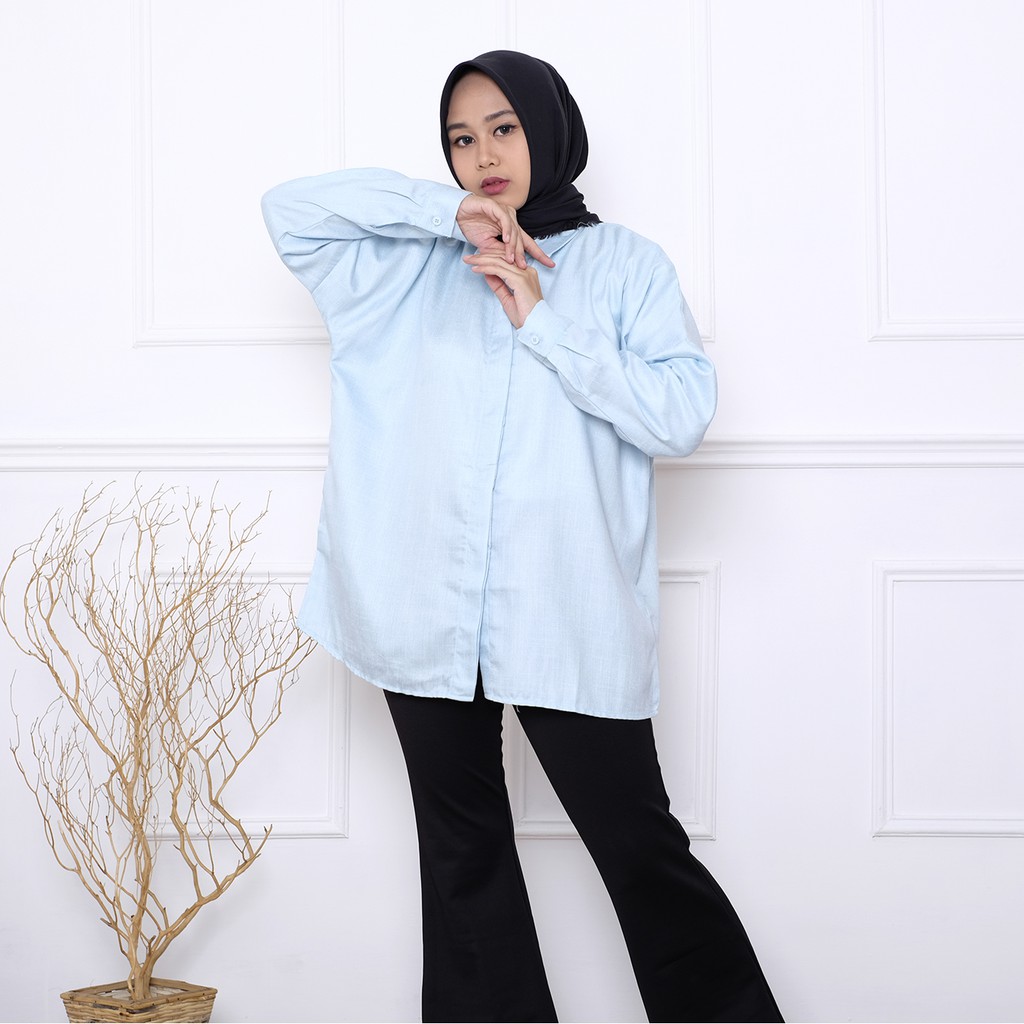 HaymeeStore Kemeja Oversize Wanita Lengan Panjang Baju HaymeeStore Kemeja Oversize Wanita Lengan Panjang Baju