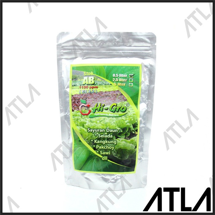 Pupuk Hi Gro Sayur Daun 0-5 Liter Nutrisi AB Mix Hidroponik FH025 - Ph185