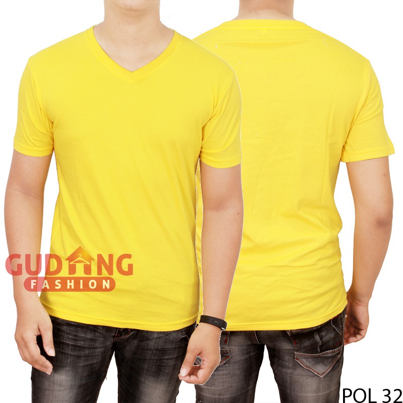 Kaos Polos Pendek Pria V-Neck - POL 32