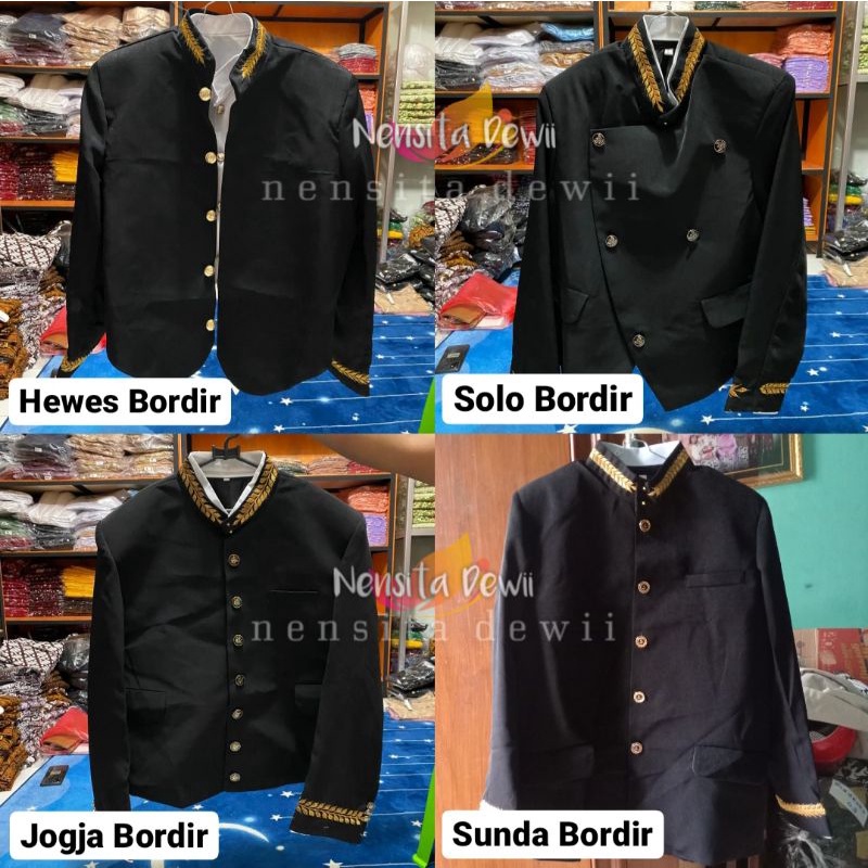 Beskap Jogja / Solo / Sunda / Hewes - Bahan Pres, Halus, Bahu Tegak