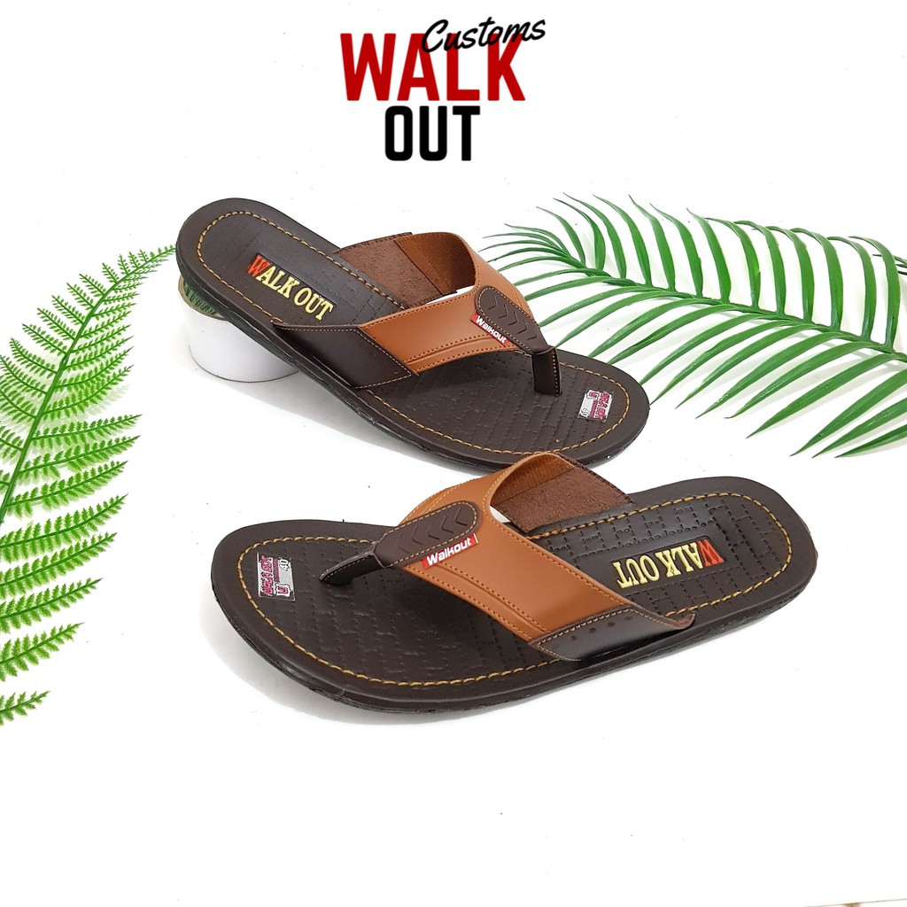 WALKOUT AZIEL Sandal Jepit Pria Kasual Kulit PU Sintetis / Sandal Laki Murah