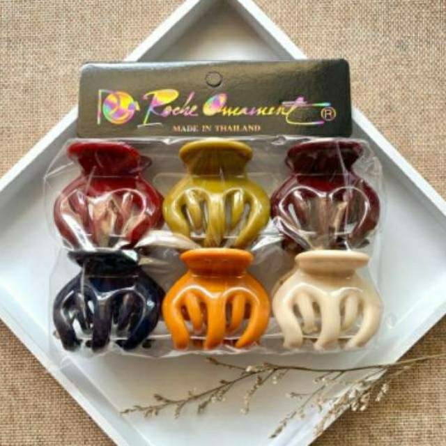 Jedai Ori Bangkok Jumbo 5cm cakar 5 Roche Ornament Jepitan Rambut Pumpkin Interlock Hair Claw Clips