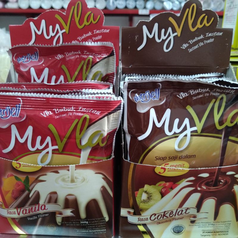 

Myvla Nutrijell Vanilla 60 gr / Myvla Cokelat 63 gr / Vla Bubuk Instan / Instant Vla Powder