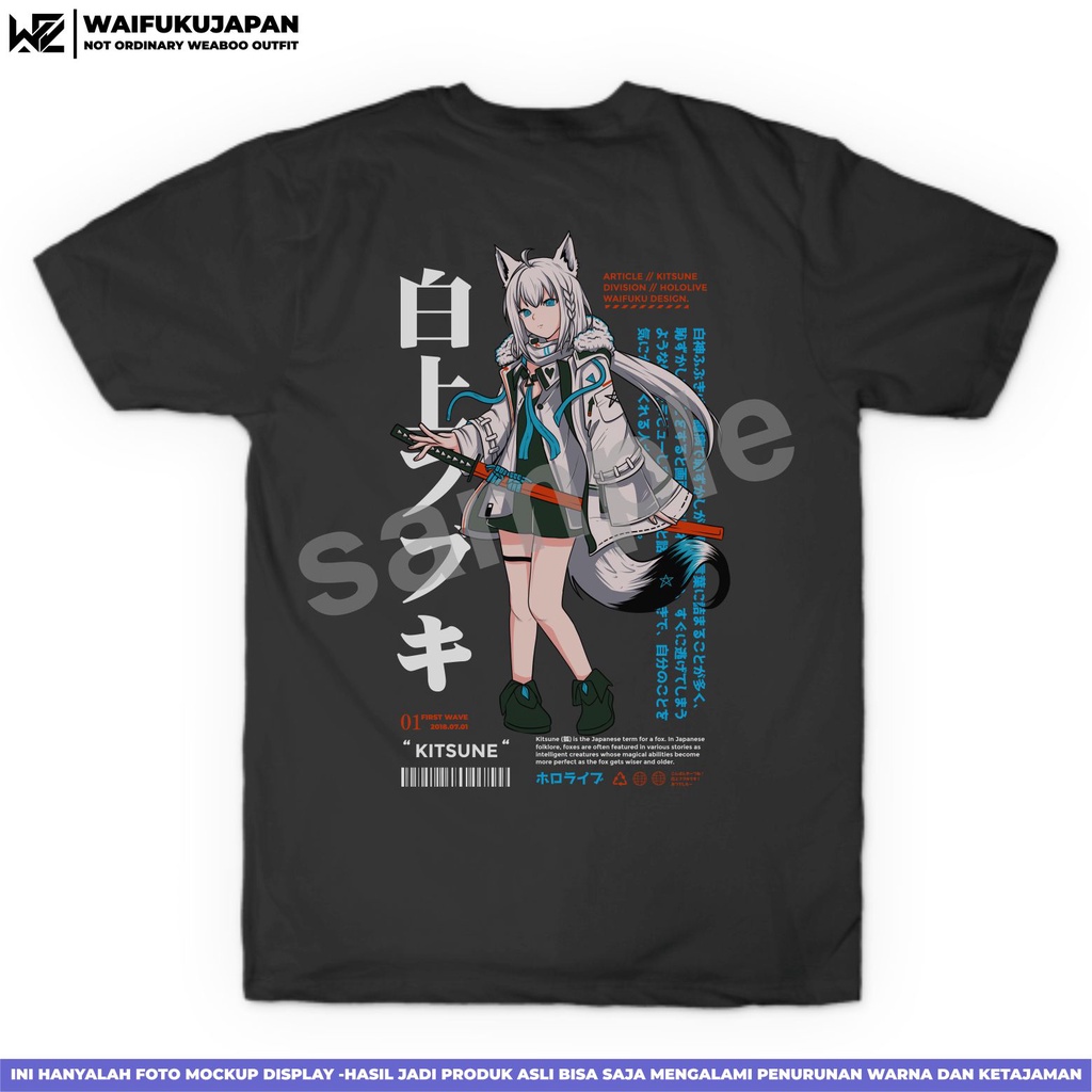 T-shirt Kaos Hololive Japan - Shirakami Fubuki " Kitsune 2.0 "