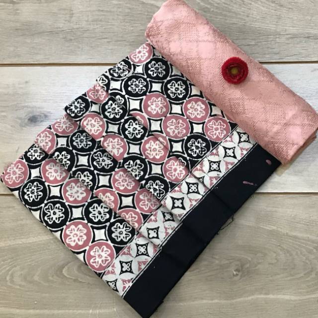 batik cap warna pastel katun dan viscose 1 set